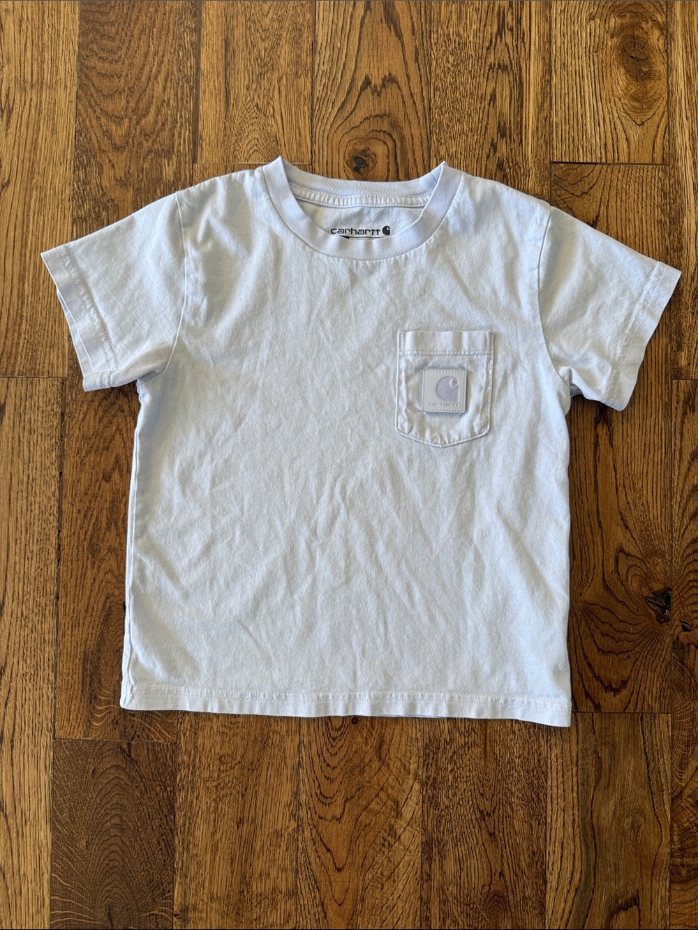 Carhartt Girls Pastel Purple Short Sleeve Pocket T-Shirt Tonal Patch Logo Size 6